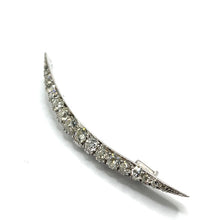 Load image into Gallery viewer, Antique Victorian Diamond Crescent Brooch
