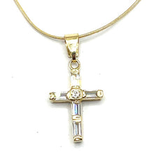 Load image into Gallery viewer, Secondhand Gold Cubic Zirconia Cross Necklace
