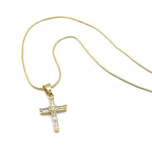 Load image into Gallery viewer, Secondhand Gold Cubic Zirconia Cross Necklace
