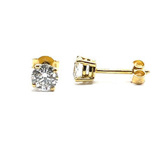 Load image into Gallery viewer, 18ct Gold Natural Diamond Solitaire Earrings - 1.00ct
