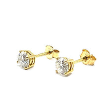 Load image into Gallery viewer, 18ct Gold Natural Diamond Solitaire Earrings - 1.00ct
