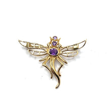 Load image into Gallery viewer, Secondhand Gold and Amethyst Brooch
