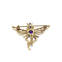 Load image into Gallery viewer, Secondhand Gold and Amethyst Brooch
