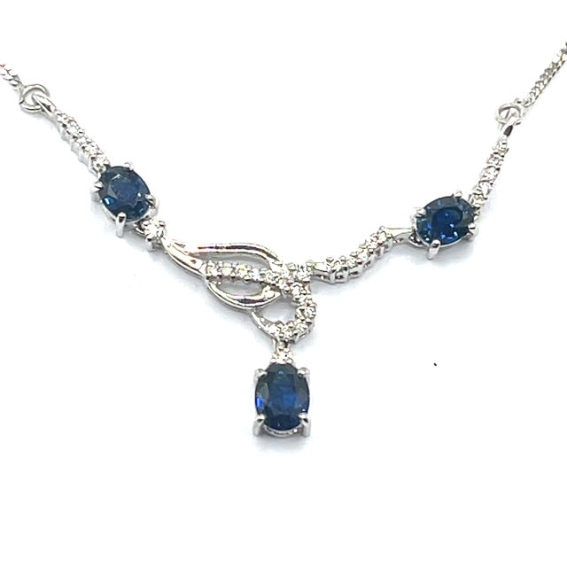 Secondhand Sapphire and Diamond Necklace