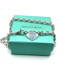 Load image into Gallery viewer, Secondhand Silver Tiffany Heart Tag Choker Necklace
