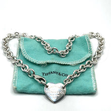 Load image into Gallery viewer, Secondhand Silver Tiffany Heart Tag Choker Necklace
