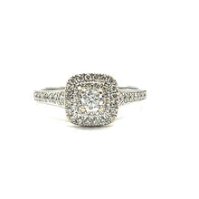 Load image into Gallery viewer, Secondhand 'Diamond Story' Cushion Halo Diamond Ring
