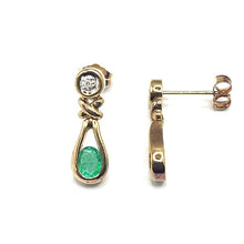Load image into Gallery viewer, Secondhand Emerald and Diamond Earrings
