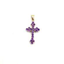 Load image into Gallery viewer, Secondhand 9ct Gold Amethyst Cross
