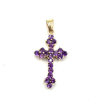 Load image into Gallery viewer, Secondhand 9ct Gold Amethyst Cross
