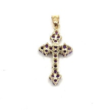 Load image into Gallery viewer, Secondhand 9ct Gold Amethyst Cross
