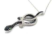 Load image into Gallery viewer, Secondhand Black and White Diamond Serpent Necklace
