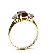 Load image into Gallery viewer, Secondhand 9ct Gold Garnet and Cubic Zirconia Ring
