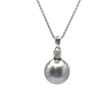 Load image into Gallery viewer, Secondhand Tahitian Pearl and Diamond Pendant
