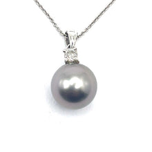 Load image into Gallery viewer, Secondhand Tahitian Pearl and Diamond Pendant
