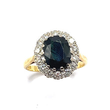 Load image into Gallery viewer, Secondhand 18ct Gold Sapphire and Diamond Ring
