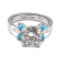 Load image into Gallery viewer, Secondhand Lab Grown Diamond and Turquoise Ring
