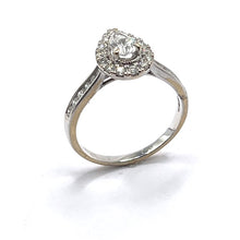 Load image into Gallery viewer, Secondhand 18ct White Gold Pear Cut Diamond Halo Ring

