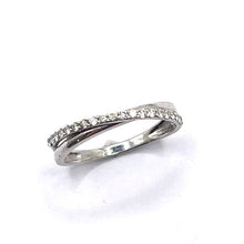 Load image into Gallery viewer, Secondhand White Gold Diamond Cross Over Ring
