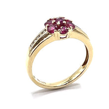 Load image into Gallery viewer, Secondhand 9ct Gold Ruby Cluster Ring
