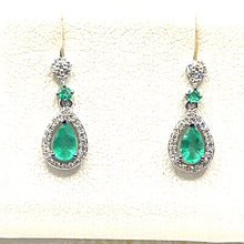 Load image into Gallery viewer, Secondhand Emerald and Diamond Earrings
