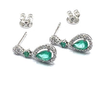 Load image into Gallery viewer, Secondhand Emerald and Diamond Earrings
