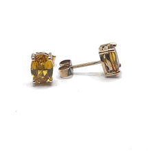 Load image into Gallery viewer, Secondhand Orange Sapphire Stud Earrings
