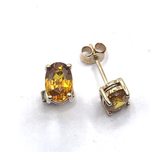 Load image into Gallery viewer, Secondhand Orange Sapphire Stud Earrings
