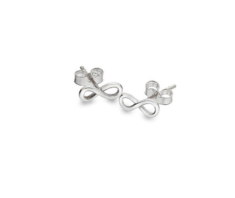 9ct White Gold Infinity Stud Earrings