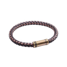 Load image into Gallery viewer, Black and Brown Woven Leather Bracelet
