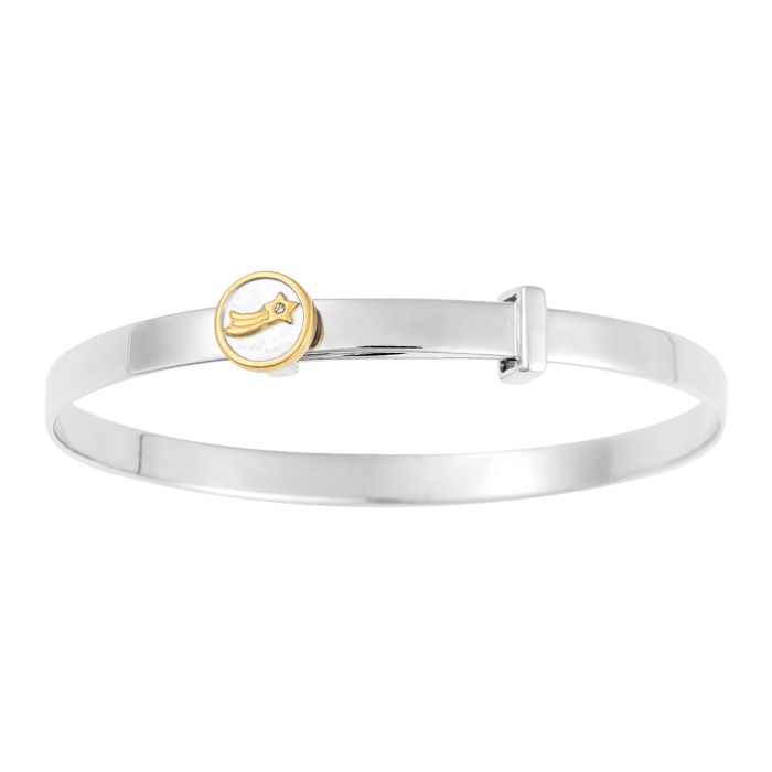 Silver Expanding Bangle with Shooting Star