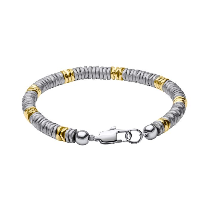 Mens Steel and Gold Plate Bracelet