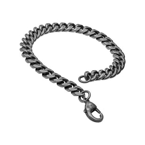 Stainless Steel Gunmetal Curb Bracelet