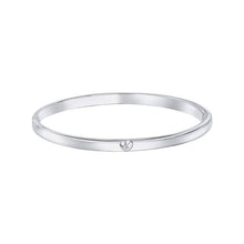 Load image into Gallery viewer, Silver Heart Hinged Bangle
