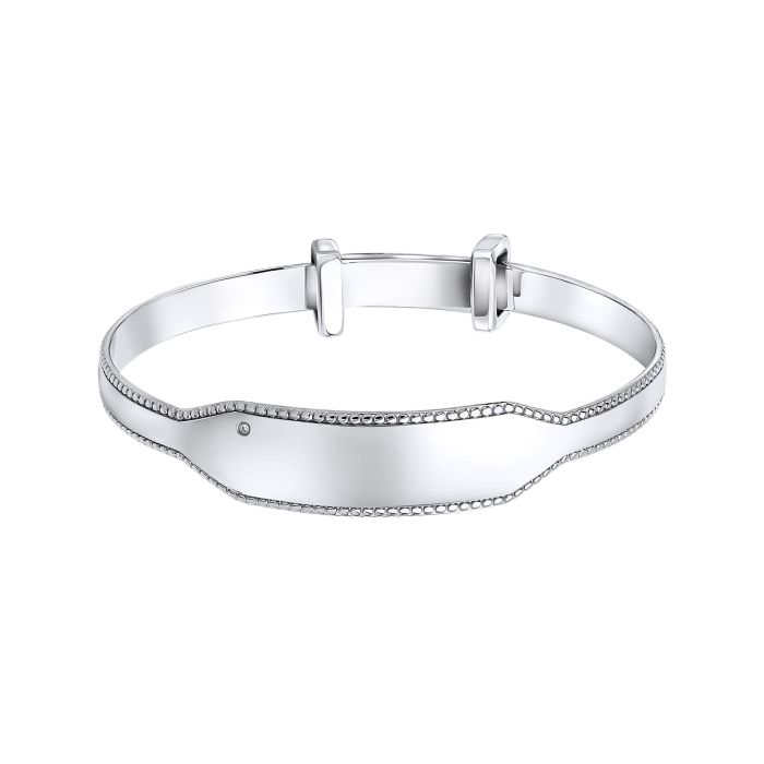 Silver Expanding ID Baby Bangle