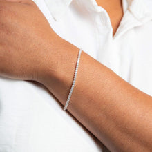Load image into Gallery viewer, Silver Cubic Zirconia Tennis Bracelet
