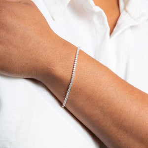 Silver Cubic Zirconia Tennis Bracelet
