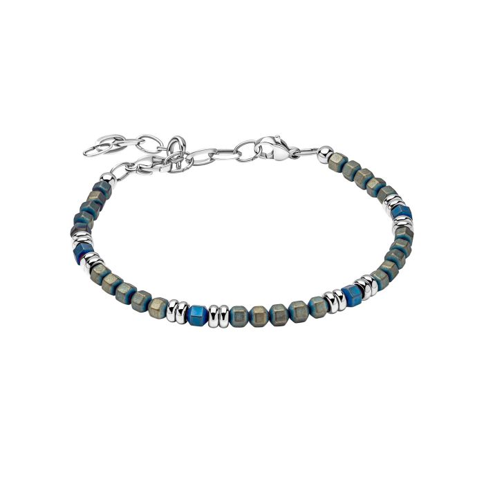Lapis and Hematite Bead Bracelet