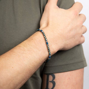 Lapis and Hematite Bead Bracelet