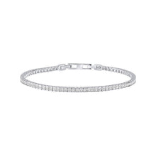 Load image into Gallery viewer, Diamonfire Silver and Square Cut Cubic Zirconia Tennis Bracelet
