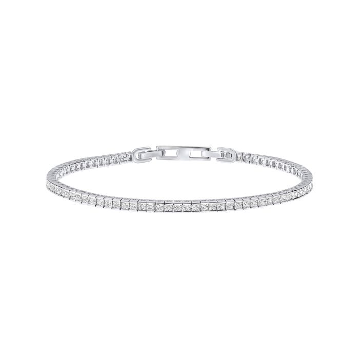 Diamonfire Silver and Square Cut Cubic Zirconia Tennis Bracelet