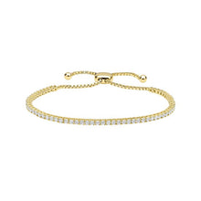 Load image into Gallery viewer, Diamonfire Cubic Zirconia Toggle Tennis Bracelet Gold Plate
