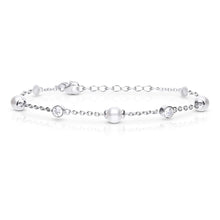 Load image into Gallery viewer, Diamonfire Alternating Shell Pearl and Zirconia Station Bracelet
