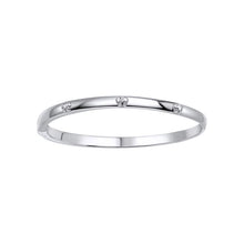 Load image into Gallery viewer, Silver D for Diamond Flower Hinged Bangle
