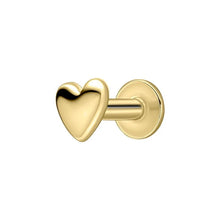 Load image into Gallery viewer, Gold Plated Plain Heart Labret Earring Body Jewellery
