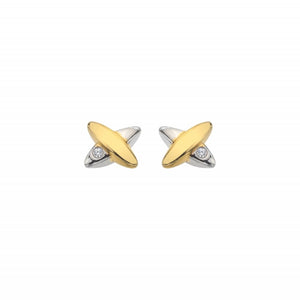 Hot Diamonds Coupled Two Tone Kiss Earrings
