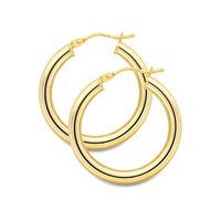 9ct Gold Plain Hoops
