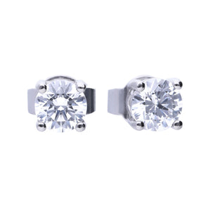 Diamonfire Cubic Zirconia Four Claw Studs 0.50ct