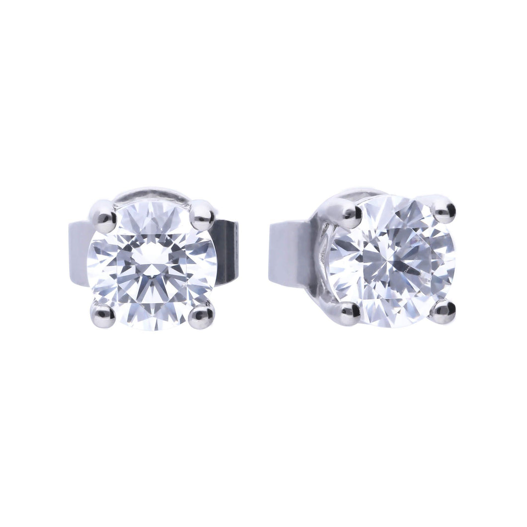 Diamonfire Cubic Zirconia Four Claw Studs 0.50ct
