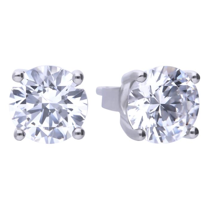 Diamonfire Cubic Zirconia Four Claw Stud Earrings - 2ct